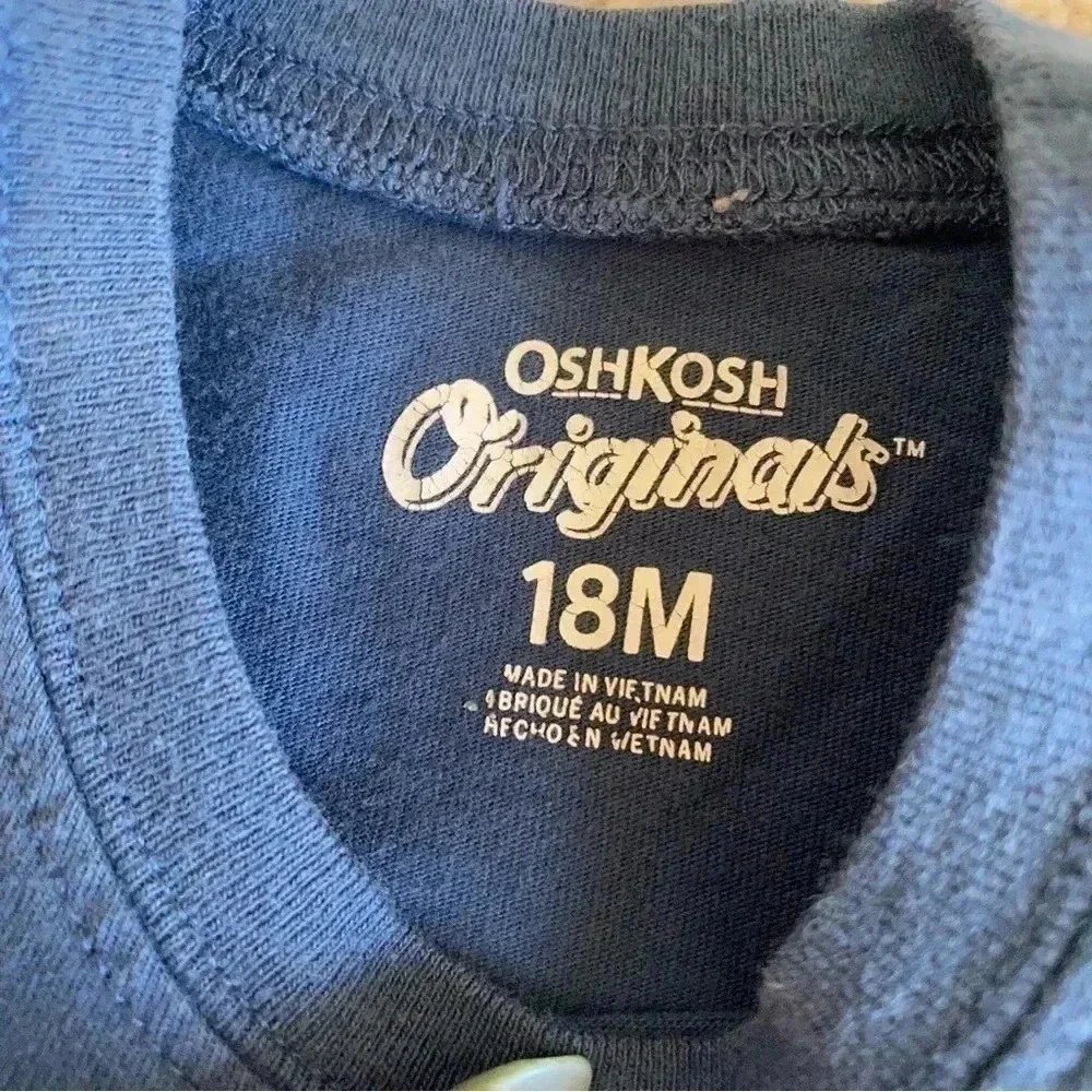 OshKosh B’Gosh Dirt Squad Short Sleeve Tee Shirt Blue Green Crew Neck: 18 M